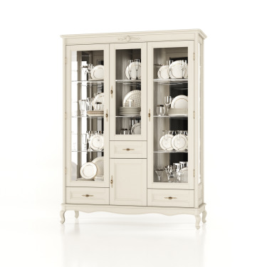 Vitrína 4D 3Z Florencie white