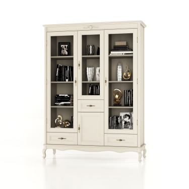 Vitrína 4D 3Z Florencie white